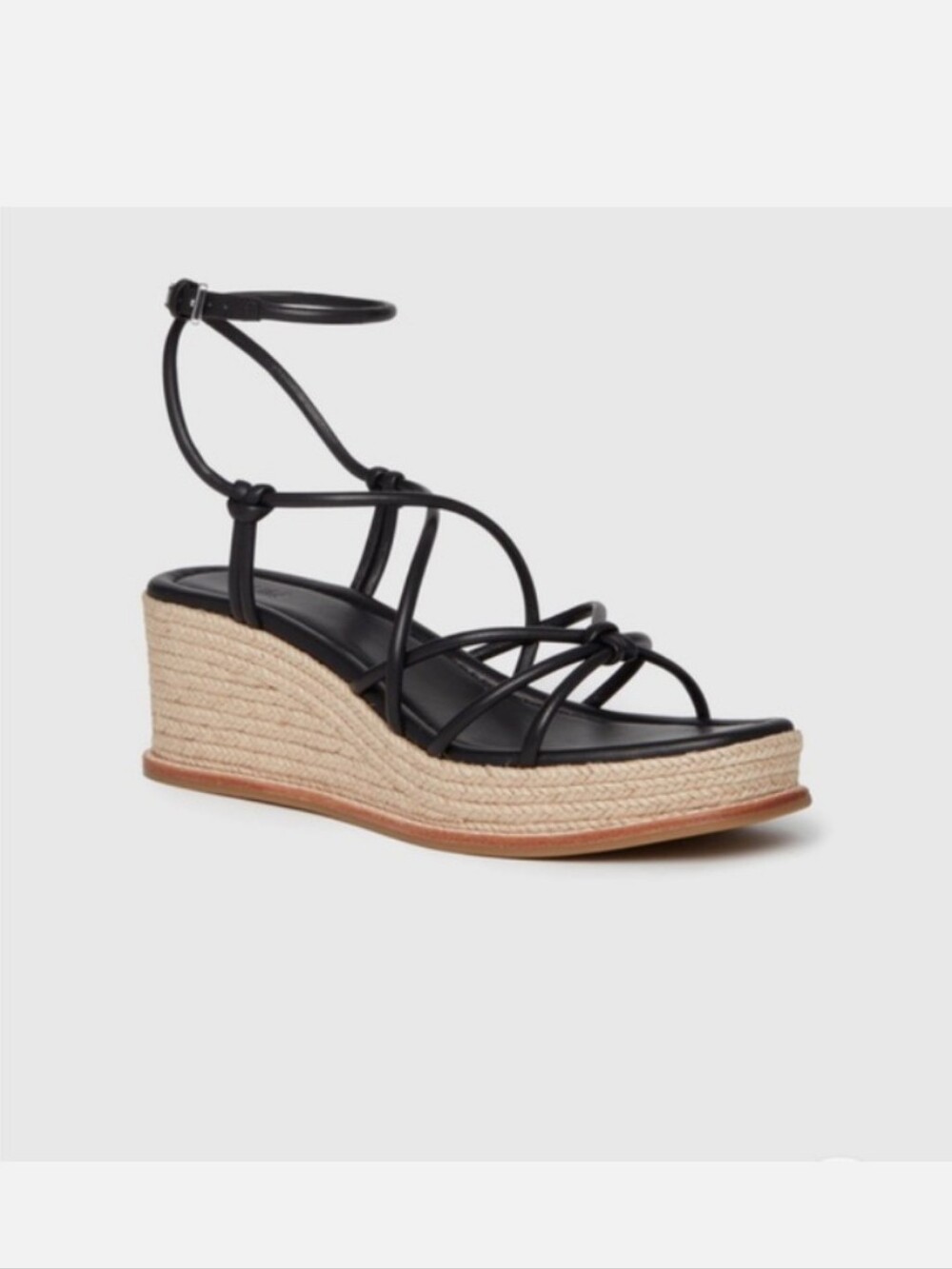 PAIGE Espadrille Ankle Strap Platform Wedge Leather Sandal